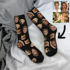 1 Pair of DIY Custom Photo Mid-calf Socks 1 Pair of DIY Custom Photo Mid-calf Socks