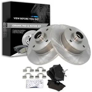 Rear Brake Pad and Rotor Set Ceramic Compatible with 1997-1999 Volkswagen Jetta