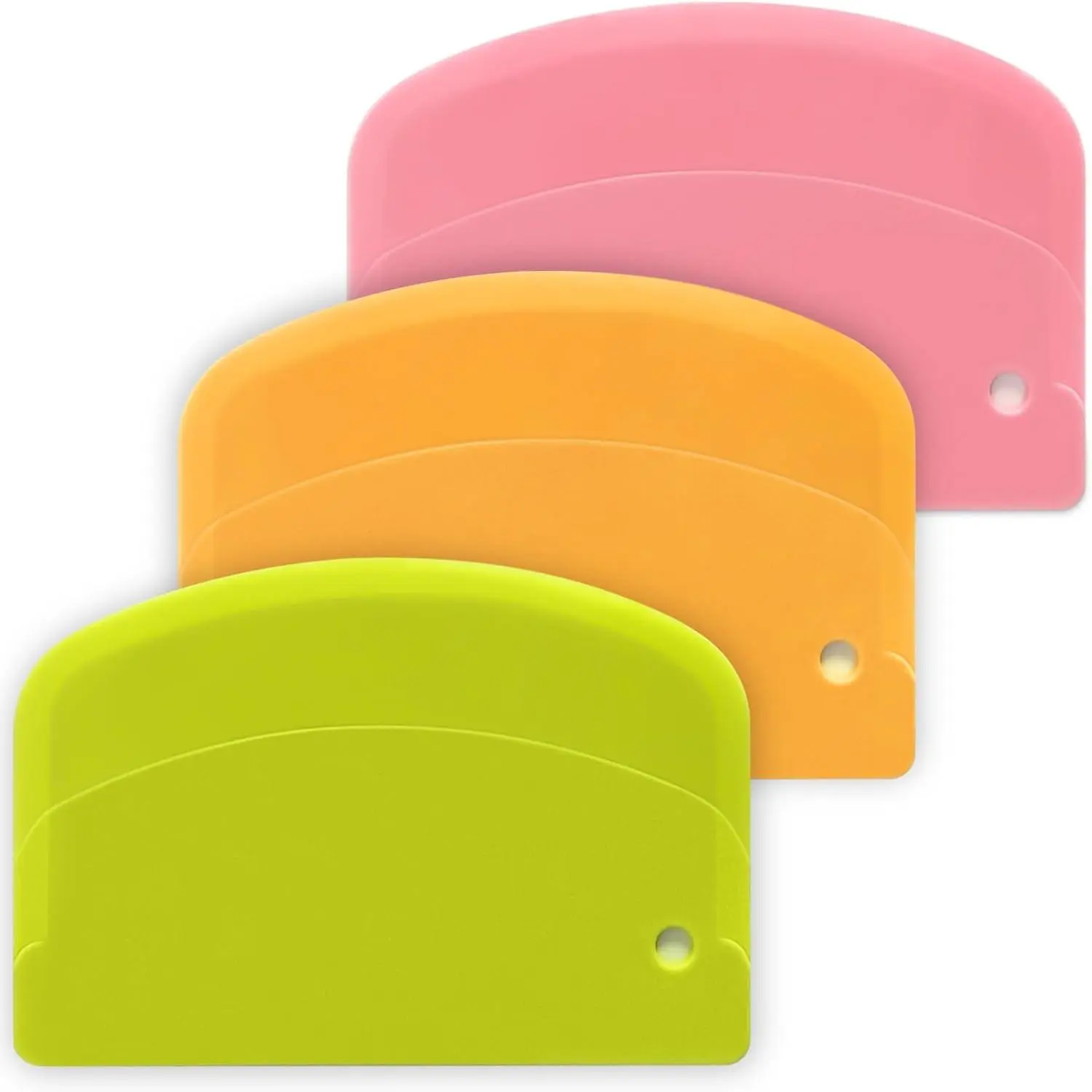 Multipurpose Bench Scraper, Bread & Dough  for Baking -  Hard Plastic Bowl Scraper - Essential Kitchen Tools for Homemade Bread & Pastry