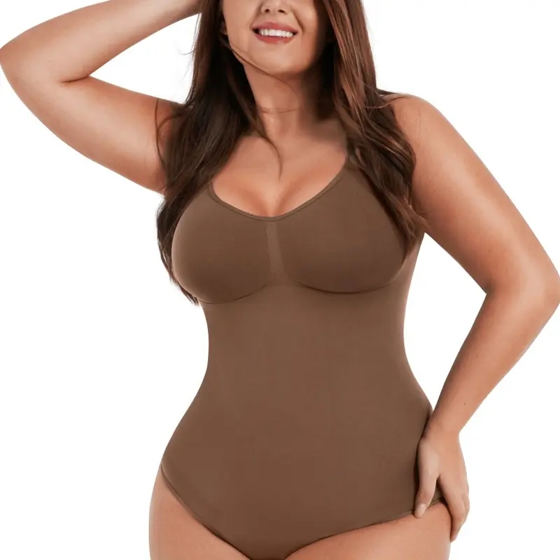 Soo Slick Women's Underwear Bodysuit Shapewear - Ultra-Thin Seamless, Adjustable Straps, Minimalist Design, Body Contouring Compression Tummy Control Bodysuit