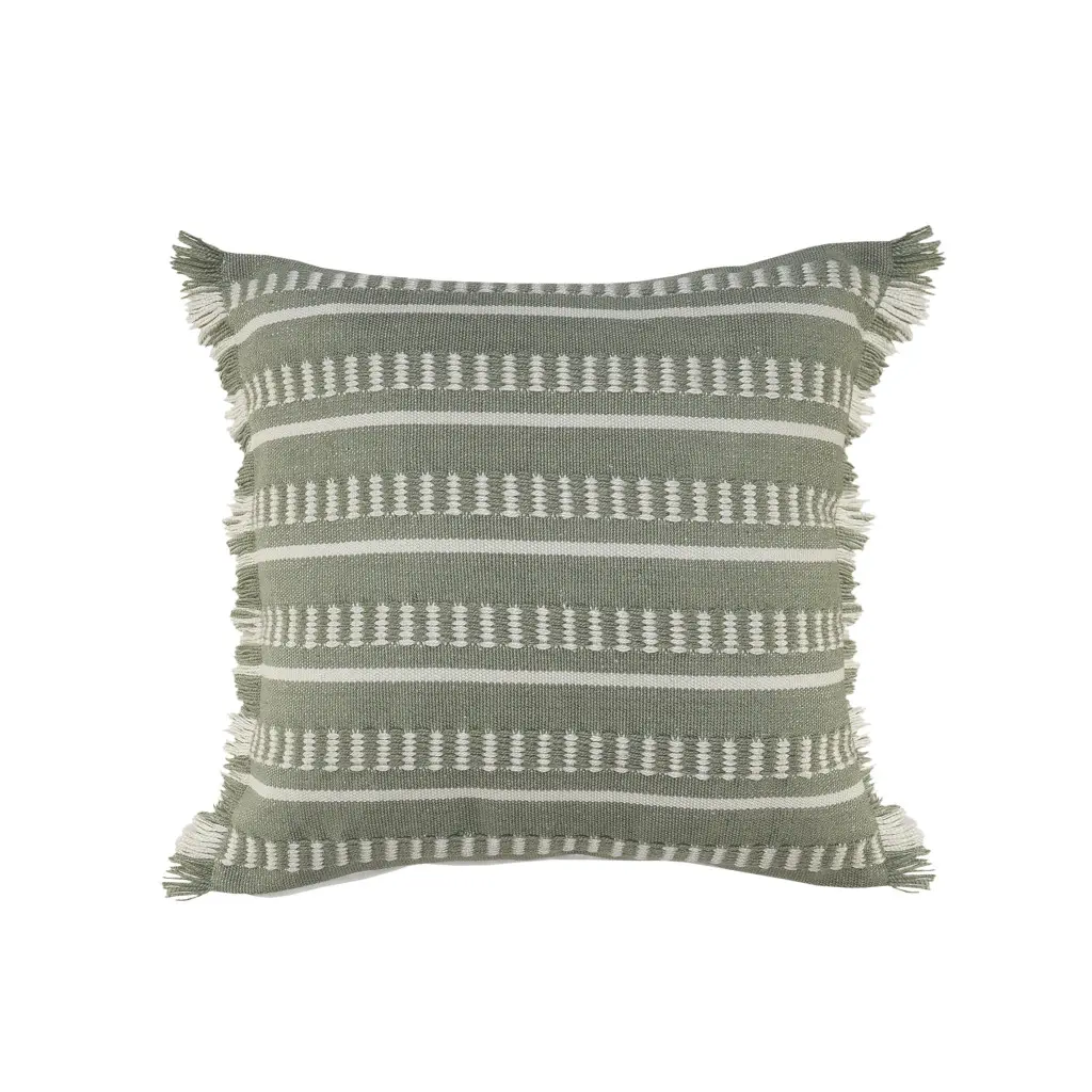 4 x 24 x 24 in. Green Zippered Coastal Indoor & Outdoor Throw Pillow