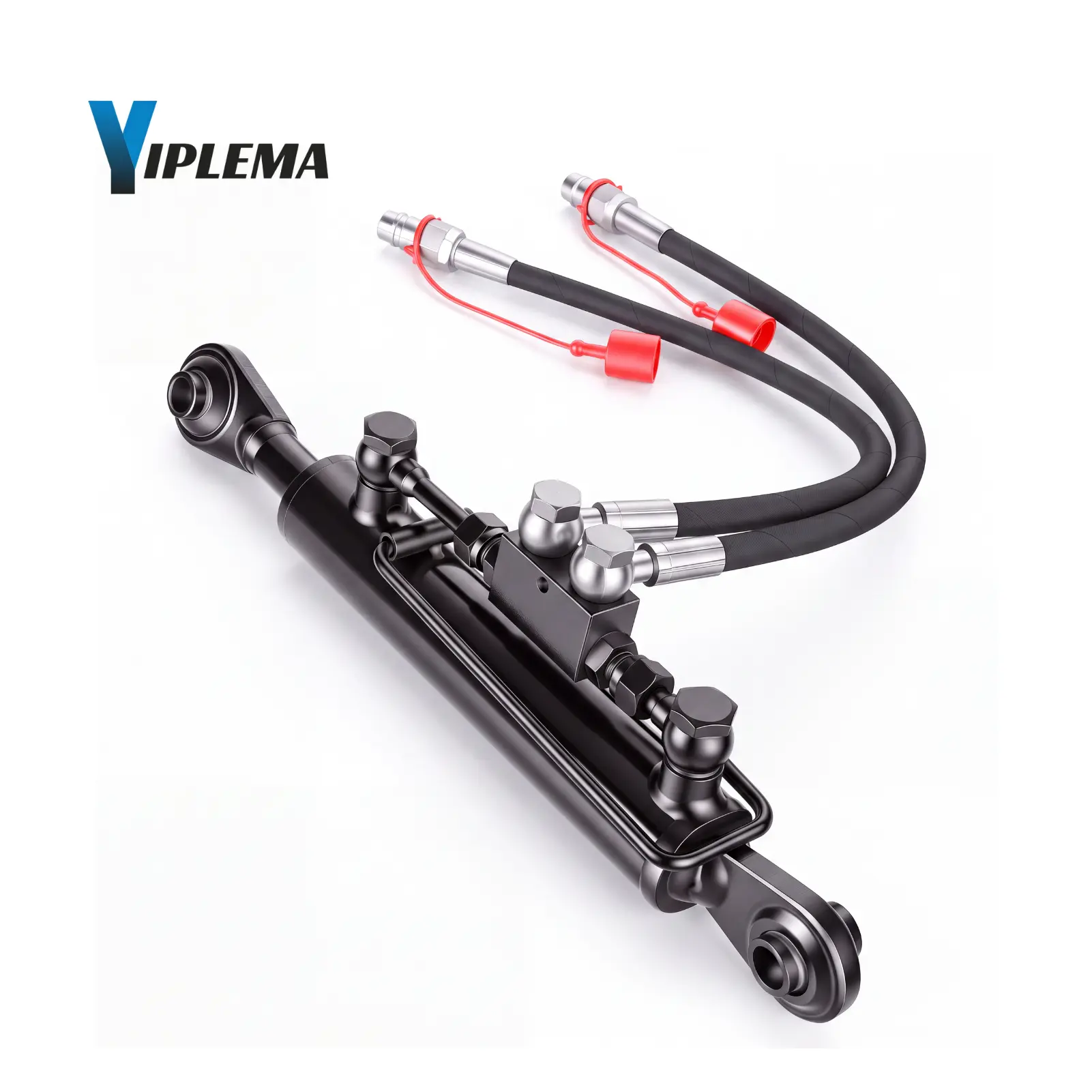 YIPLEMA Hydraulic Top Link Cat. 2-2 8-5/16 in 19-11/16~28 in with 2 Hoses & G3/8\" Check Valve Heavy Duty Metal High Quality Hardware for Tractors