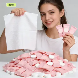 Disposable Compressed Towel, 100pcs/set Portable Mini Lightweight Disposable Face Towel, Tissue for Travel, Camping, Hiking, Sport, Beauty Salon, Home Hand Wipes