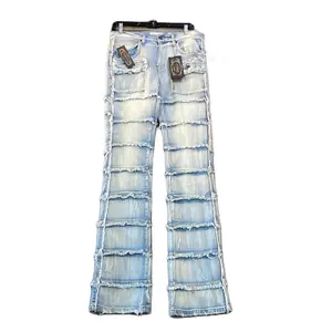 Light Blue Stacked Jeans - mens Bottom, Casual Style, Lightweight Design, Ideal for Everyday Wear - men’s wear