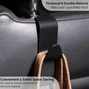 4 Pack Car Headrest Hooks, Seat Back Bag Holder & Purse Hanger for Shopping Bags, Handbags, Jackets, Umbrellas and Auto Interior Storage