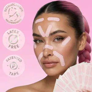 SKIN SUPERVISION TapeTox Face Tape 48 Pcs Wrinkle Patches for Forehead Crow's Feet Smile Lines Collagen Boosting Non-Toxic Breathable Japanese Face Lifting Tape Strips for Overnight Use Facial Mask Smooth Smoothing