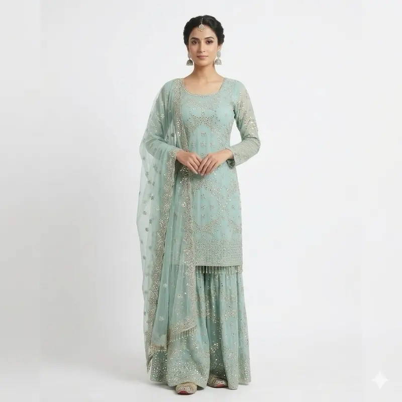 embroidered indian dress Dusty Rose Simmer Silk Salwar Kameez main image 0