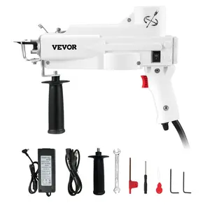 TikTokShopBlackFridayVEVOR Tufting Gun, Cut Pile Electric Carpet Weaving Flocking Machine, Rug Machines Starter Kit, 7-27 Stitches/sec High Speed Rug Making Tools, 4-25 mm Adjustable Height, 110V