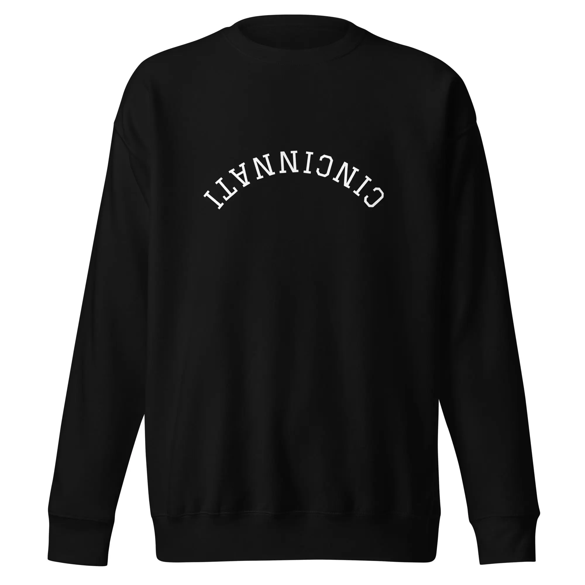 Upside Down Curved Cincinnati Crewneck Sweatshirt