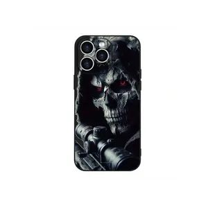 Reaper Skull Warrior Pattern Silicone Case For iPhone 16 15 14 Pro Max 13 12 11 XR XS Plus Shockproof Durable Protection Cover