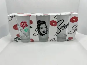 Selena Custom Shot Glass Set | Como La Flor | 3pk | 1.5 oz | Vinyl