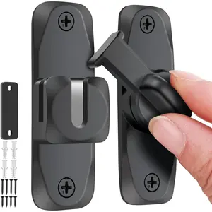 2 in 1 Barn Door Lock, 90/180 Degree Flip Sliding Barn Door Latches, Gate Latch for Barn Door, Sliding Door, Pet Door, Garage, Bathroom, Window, Outdoor