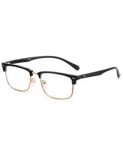 ANRRI Blue Light Blocking Glasses for Men Metal Browline Computer Gaming Glasses Lightweight Frame Eyeglasses