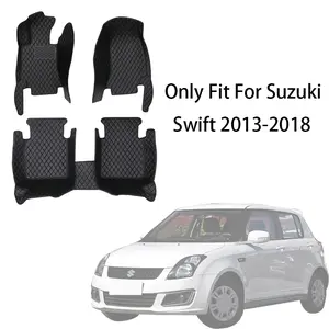 Full Set Nappa PU Leather Car Floor Mat For Suzuki Swift 2013-2018 Front And Rear Cushion Slip-Resistant Wear-Resistant Auto Interior Accessories