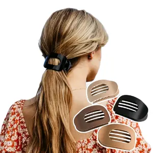 4-Pack No-Crease Matte Hair Clips for Women & Girls Solid Color Acrylic Flat Barrettes Strong Hold Claw Clips for Thick & Thin Hair Styling Accessories