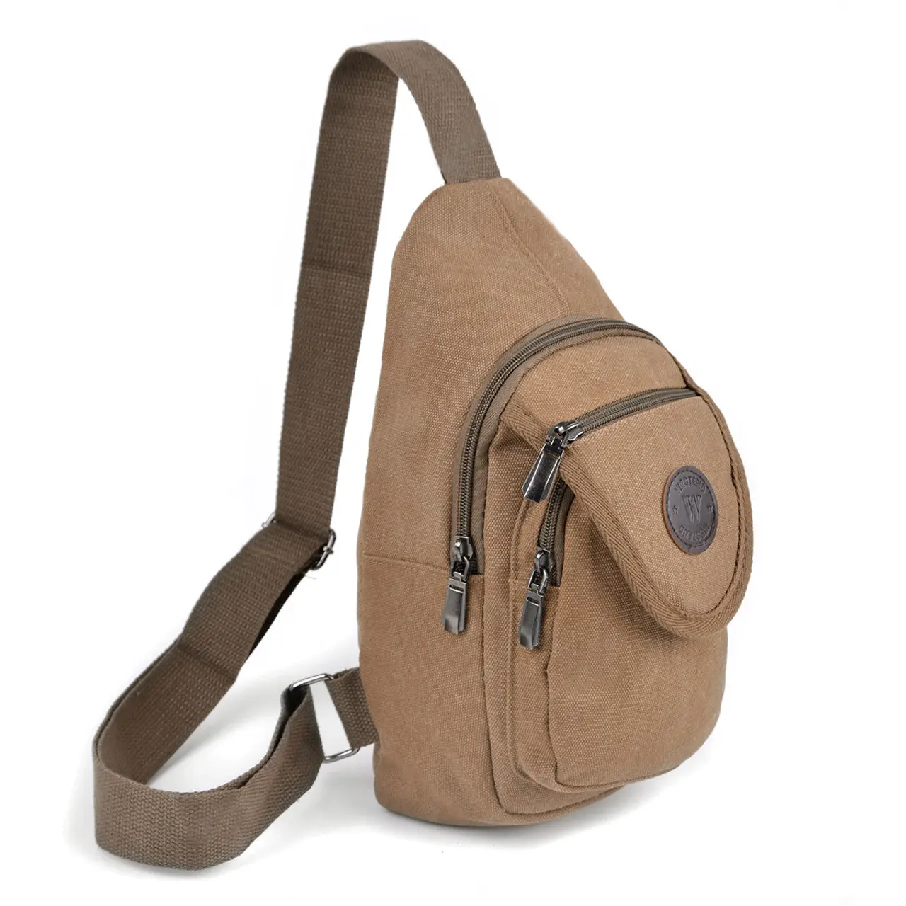 Women's Canvas Crossbody Sling Belt Bag - Adjustable Strap, Adjustable Waistband Bag, Zipper Closure, Casual Style, 70% Cotton, Outdoor-Ready, Multiple Pockets, Lightweight, Available Colors