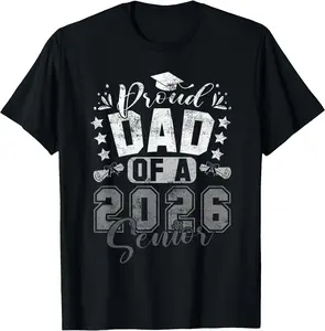 Proud Dad Of A 2026 Senior Graduation Class Of 2025 Vintage T-Shirt Classic Cotton Top