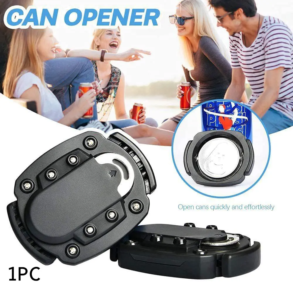 Universal Beverage Aluminum Can Smooth Manual Can Opener Portable Kitchen Utensil, Kitchen Gadgets for Soda, Beer, Party, BBQ, Beach | Fits 12oz Cans, Slim Cans, 16oz Jars for Kitchen Home Bar Accessories