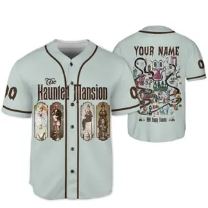 Custom Haunted Mansion Inspired Baseball Jersey Personalized Name Number Spooky Halloween Fan Shirt