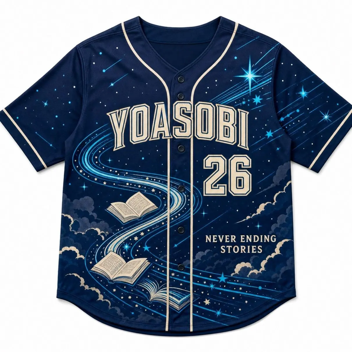 YOASOBI Never Ending Stories Official Style Baseball Jersey