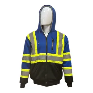 Blue/Black Safety hoodie with Sherpa Liner
