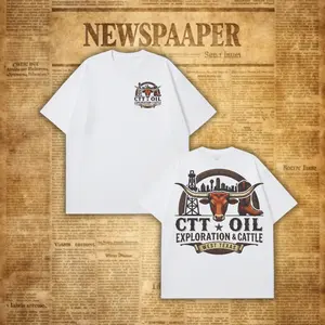 Oil Exploration Ranch Shirt, Western Cattle Graphic Pullover, Unisex Workwear Shirt