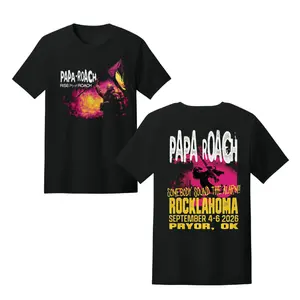 Papa Roach Rocklahoma 2026 Graphic T-Shirt USA – Pryor OK Festival Double Sided Rock Band Men Women Tops
