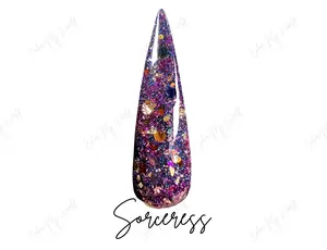 Sorceress- dip powder, nail dip, glitter dip powder, foil dip powder, diy nails