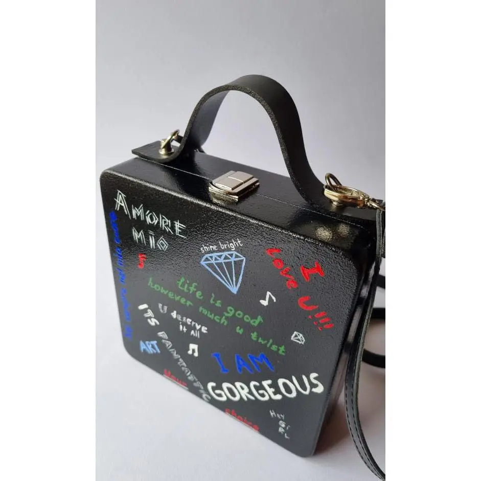 Handmade Wooden Purse- "Graffiti"