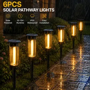 6 Pack Outdoor Decorative Stake Lights - 100+ LED Warm White Ambient Lights, IP55 Waterproof, 10-15H Long Runtime, for Garden Holiday Patio Decor (Home & Festive Supplies)