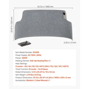 VEVOR Under Desk Space Heater, Rollable Foot Warmer Portable for HomeOffice, Timer Secure, Quiet for Legs, Ankles, TouchRemote Control Personal Electric Round Surround Warming Pad, Over-Heat Protection