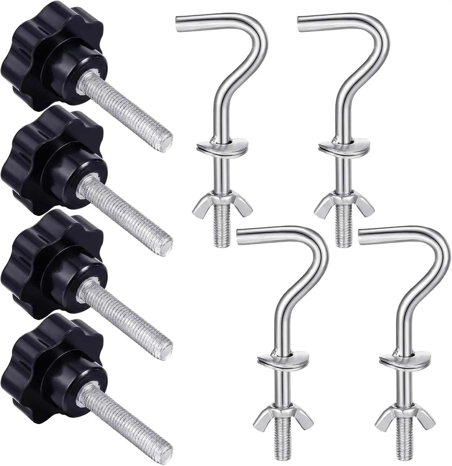 8 count Hammock Hardware Kit Heavy Duty Hammock Stand Hook Replacement Thread Hand Knob for Swing Chair Patio Umbrella Base Garden()