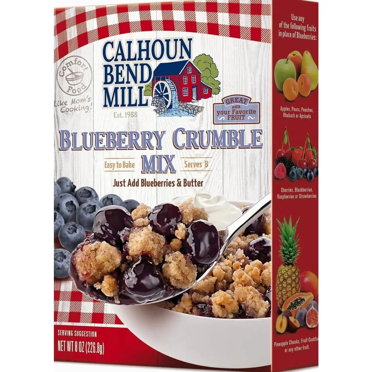 Calhoun Bend Mill Blueberry Crumble Mix | Delicious Easy to Make Crumble Dessert | Perfect for Blueberries or Your Favorite Fruits | Classic Dessert | Ideal for Baking Enthusiasts - 8 Oz (Pack of 1)