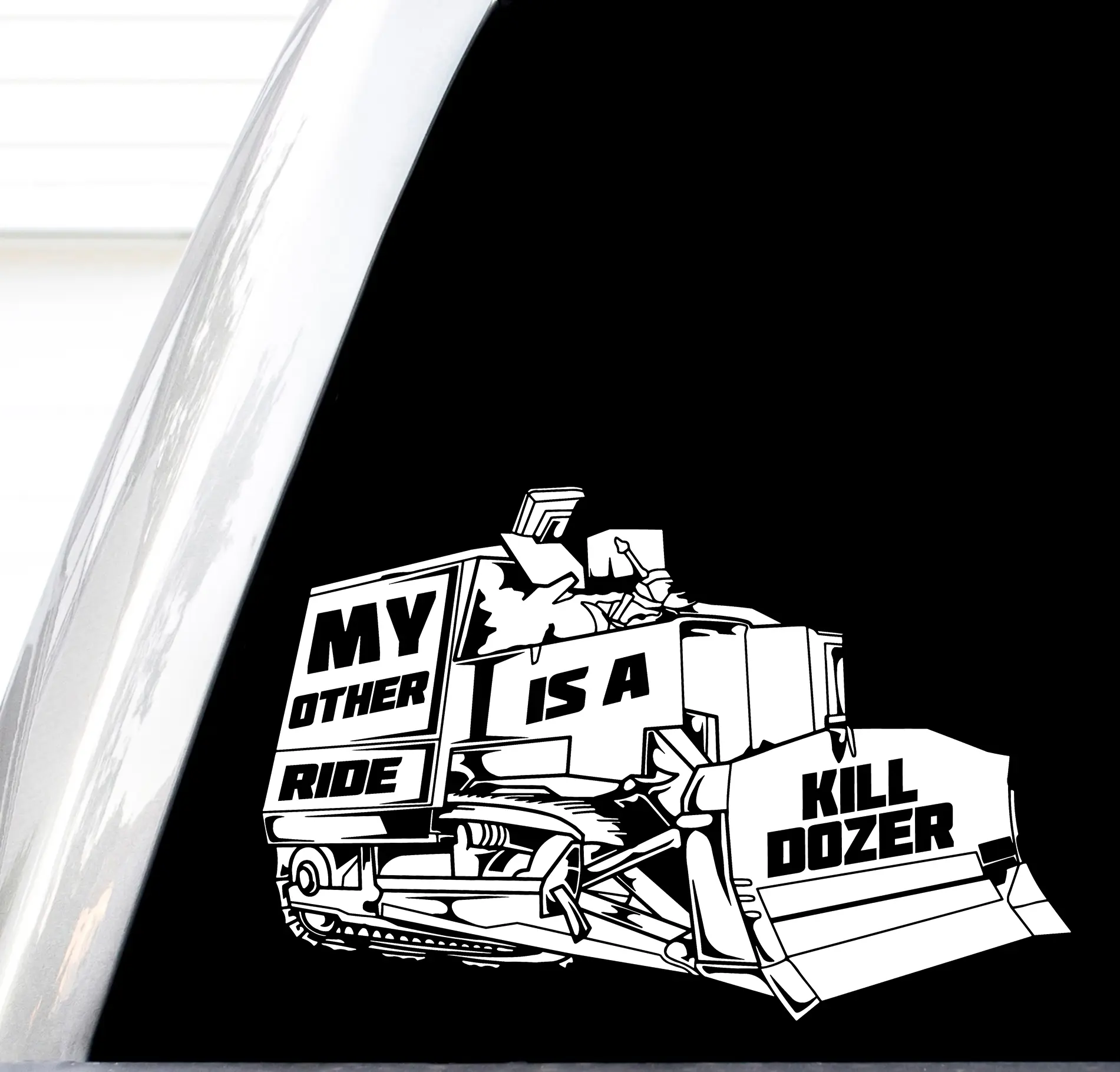 My Other Ride is A Kill Dozer Decal, Armored Bulldozer Decal, Tread On Them Sticker, Blue Collar Stickers, Do It for Marv, Marvin Heemeyer Shirt