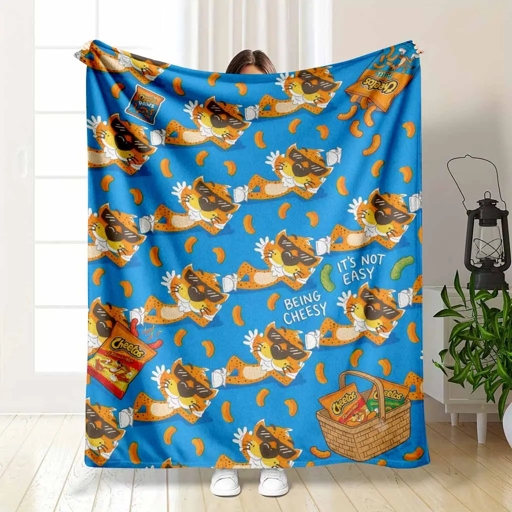 Cheeto Paws Flannel Blanket Cheetos Chester Cheetah Print Ultra Soft Cozy Warm Lightweight Breathable Durable for Living Room Bedroom Couch Sofa Sofa Cover Perfect Gift for Snack Lovers Movie Nights Outdoor Picnics Parties