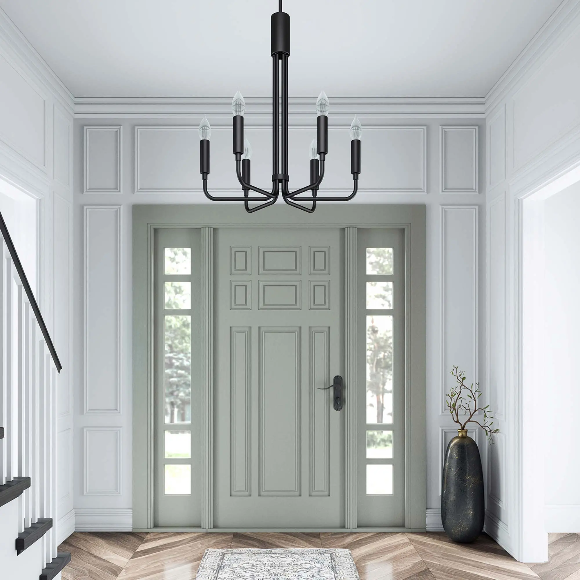 Modway Rekindle 6-Light Chandelier in Black Modway Rekindle 6-Light Chandelier in Black