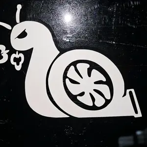 waterproof Turbo Snail Decal for Cars Trucks Toolboxes & More Car Decals Sticker Vinyl Colorful Permanent Adhesive Vinyl Decals Matte 5"x3.75" White Silver Champagne Options