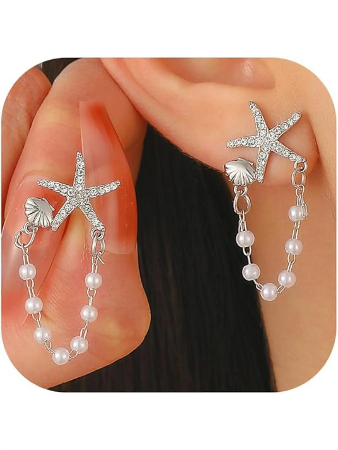 Women's Pearl Water Drop Shell Stud Earrings, Pearl Studs, Ocean Style Beach Fashion Accessory, Summer 2026 Tropical Jewelry, High Quality Earrings