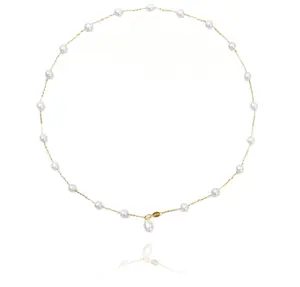 F082  Starfish, 5–6 mm  freshwater pearl necklace (D925J0870)