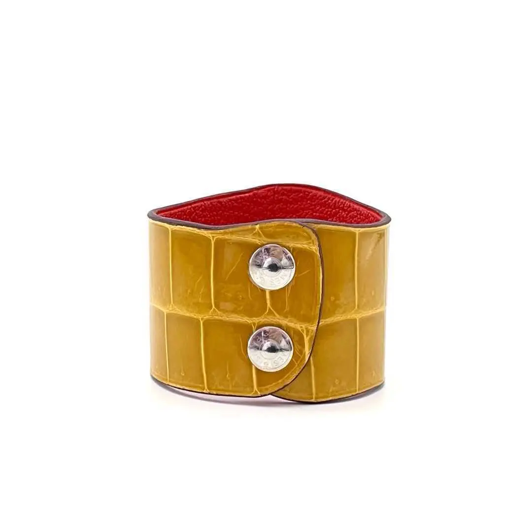 Pre-owned Hermès Colorblock Wide Cuff Bracelet, Wrist Circumference:15.5cm, SZ3022604020215