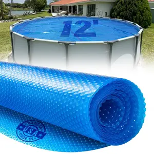 Shop Square Round Solar Cover for Inground and Above Ground Pools, 12 Mil - Premium Heavy Duty Solar Blanket - Made in USA