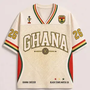 Custom Number Ghana Soccer Jersey, Ghana Football Shirt, Black Stars Match 26, African Fan Sports Jersey, Ghana Fan Gift
