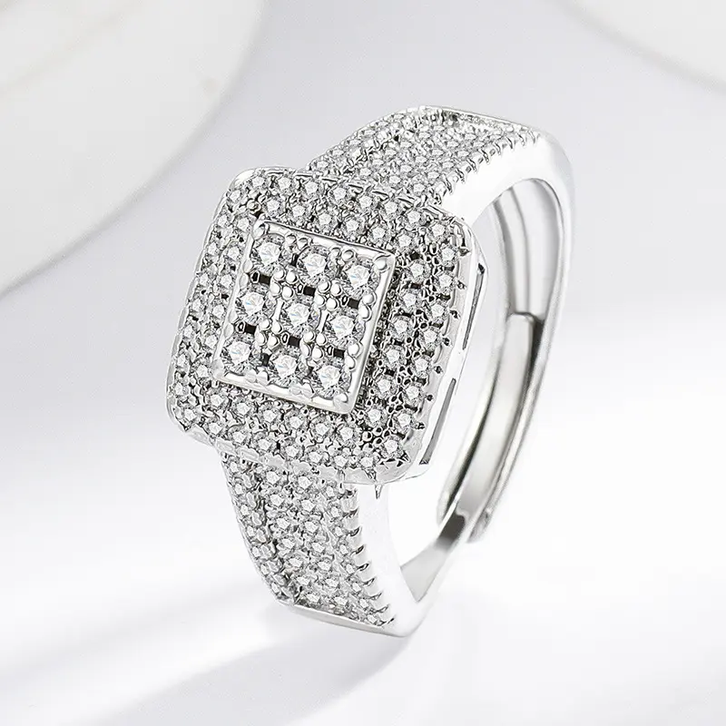 Top selling Luxury shiny Diamond Ring Women's Fashion Jewelry Accessories Versatile European and American Style Ring