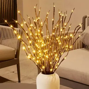 Battery-Powered Warm Light Branch Lights, Realistic Fake Tree Branches, Warm Toned Led Christmas Lights, Indoor/outdoor Holiday Decorations, Wedding, Christmas, Valentine's Day