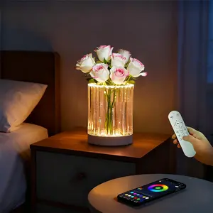 RGB LED Flower Vase - Music Sync Smart Vase! Control via App/Remote. IP67 Waterproof, Holds Fresh Flowers. Perfect for Room, Bedroom, Office Decor