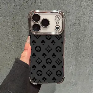 Clover Pattern Print Phone Case for iPhone 17 AIR 17 PRO 16 PRO 15  PRO MAX  14 PLUS 13 PRO 12 11 series (silicone softshell) airbag anti-drop and shockproofmobile phone protective case