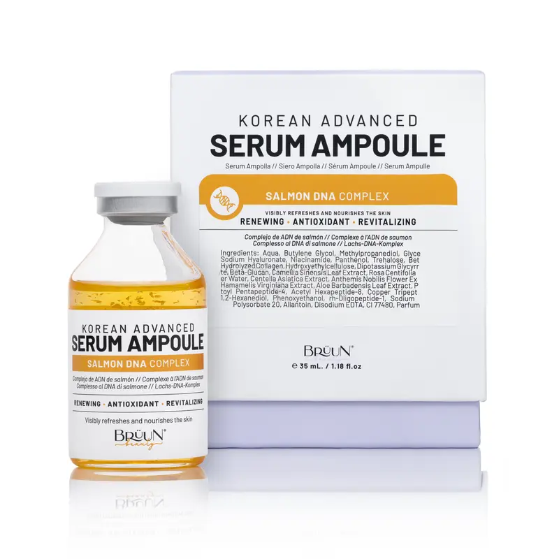 BRÜUN SD - Control DNA Ampoule - Micro Needling Korean Booster for Face and Body to Use with and without Derma Pen Microneedling Care 1.18 fl.oz pdr n pdrn salmon collagen Skin Serum Facial Anti-Aging wrinkle repair Hydrating Vegan