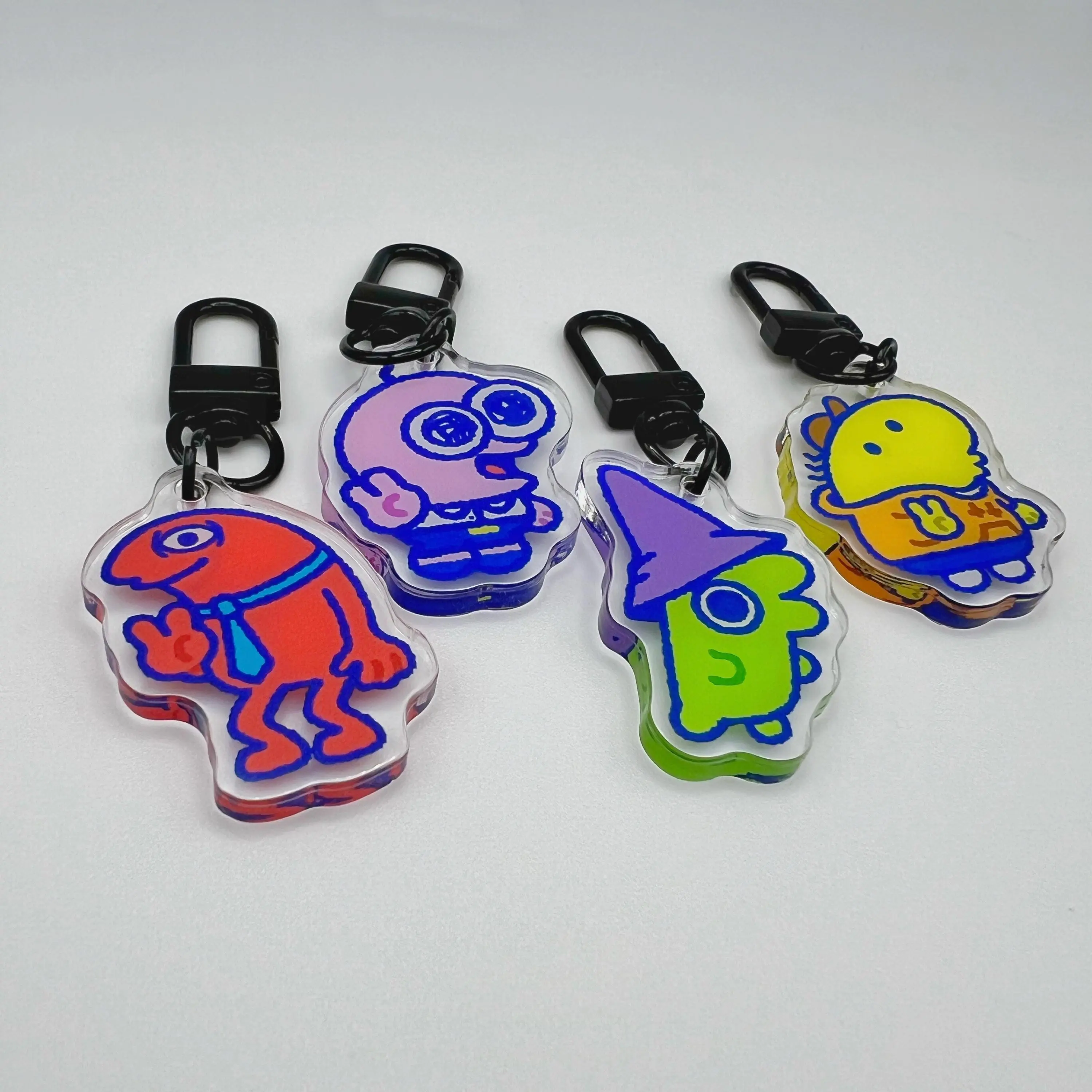 Happycharmさま Smiling Friends Keychain Acrylic Charms - Pim Glep Charlie Allan