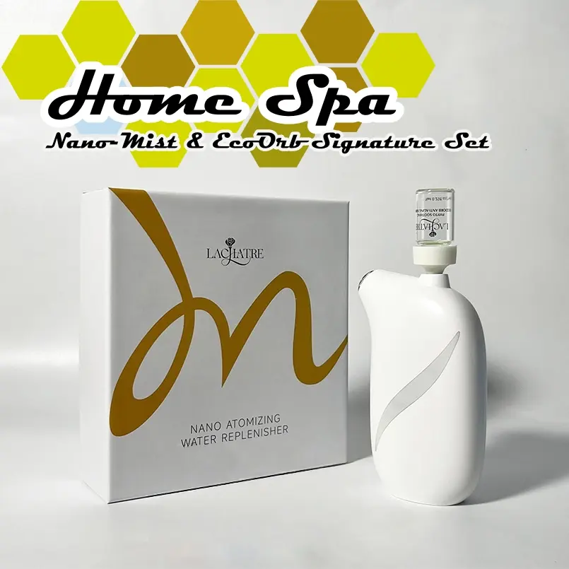 LACHATRE: Home Spa Signature Set Nano Facial sprayer SPA Face Humidifier Portable ,Sprayer USB Rechargeable Handy Skin Care Machine for Face Hydrating, Daily Makeup Moisturizing|Beauty Massager and Serum Super-Hydrating Rapid Repair Serum  pump sprayer