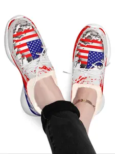 Women's Flag & Plaid Print Lace Up Low Top Sneakers, Casual Comfortable Canvas Shoes for Daily Wear, Female All-match Round Toe Shoes for Daily Wear